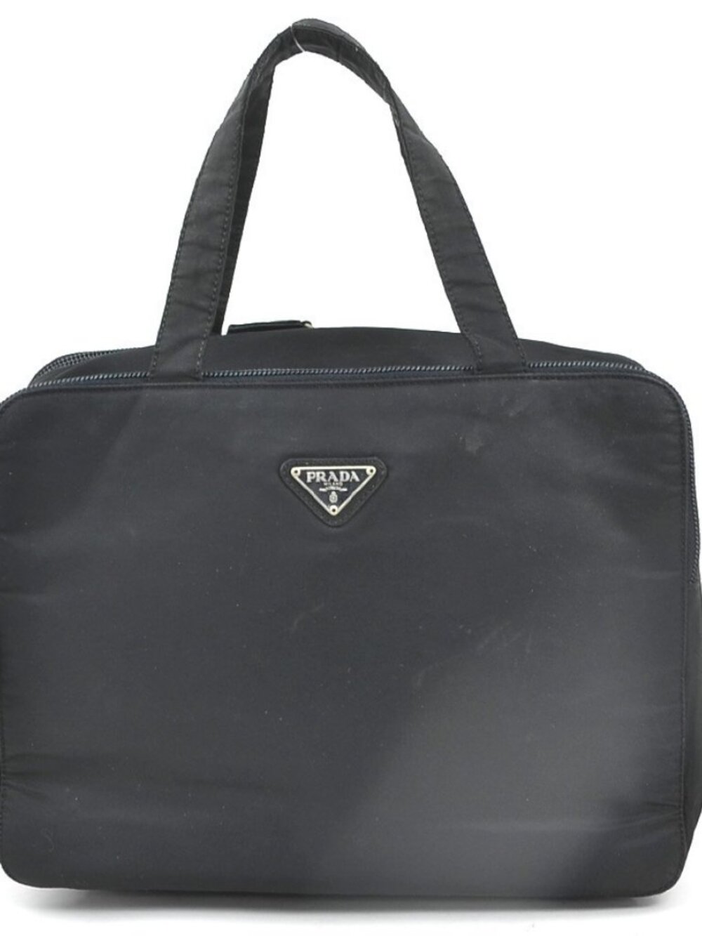 PRADA Travel Pouch Black Nylon/Silvertone